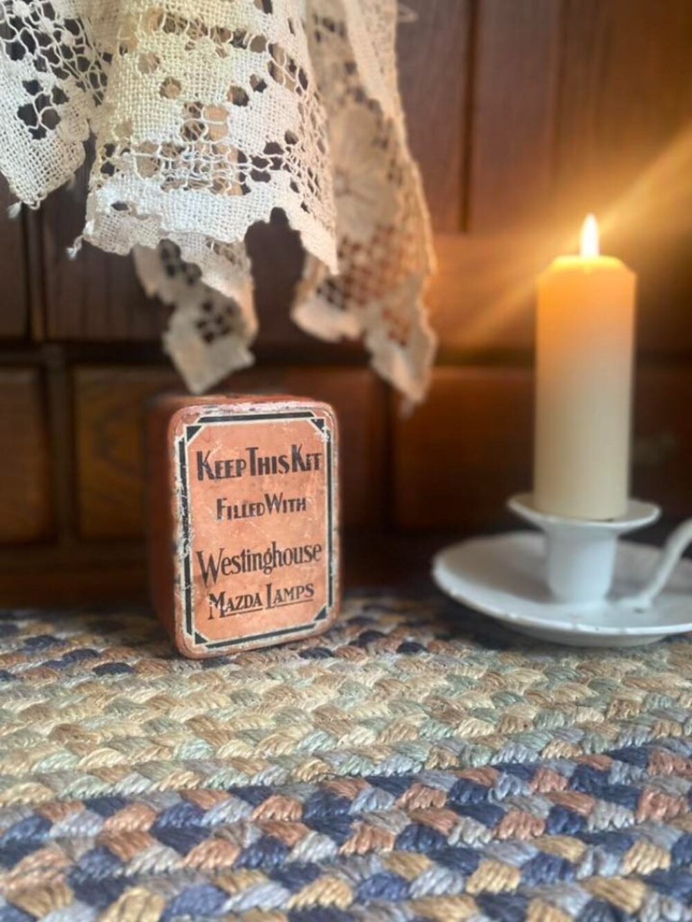 Vintage Westinghouse Mazda Lamps Tin Box Drive Safely Spare Bulbs Storage Contai - Picture 4 of 5
